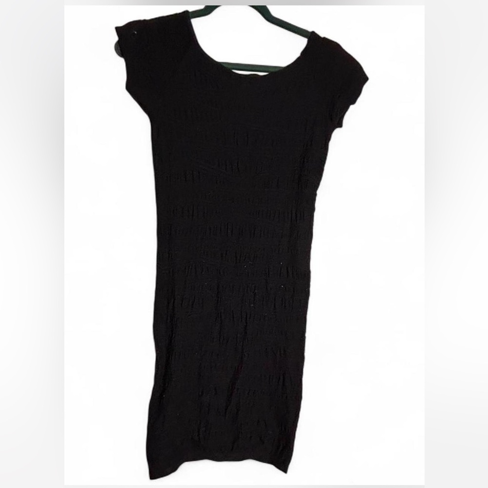 Black Cap Sleeve Sheath Mini Dress